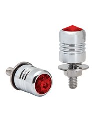 CR. ALUM. LICENSE PLATE BOLT W/ RED CRYSTAL CR. ALUM. LICENSE PLATE BOLT W/ RED CRYSTAL