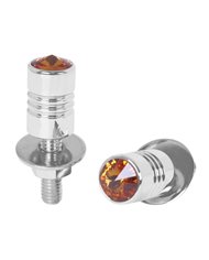 CR. ALUM. LICENSE PLATE BOLT W/AMBER CRYSTAL CR. ALUM. LICENSE PLATE BOLT W/AMBER CRYSTAL