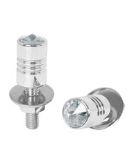 CR. ALUM. LICENSE PLATE BOLT W/CLEAR CRYSTAL CR. ALUM. LICENSE PLATE BOLT W/CLEAR CRYSTAL
