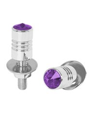 CR. ALUM. LICENSE PLATE BOLT W/PURPLE CRYSTAL CR. ALUM. LICENSE PLATE BOLT W/PURPLE CRYSTAL