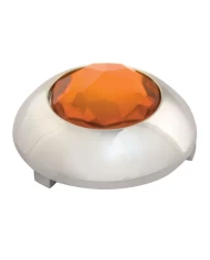 CR PLASTIC 1-1/16" O.D. BUTTON COVER W/AMBER CRYSTAL FOR KW