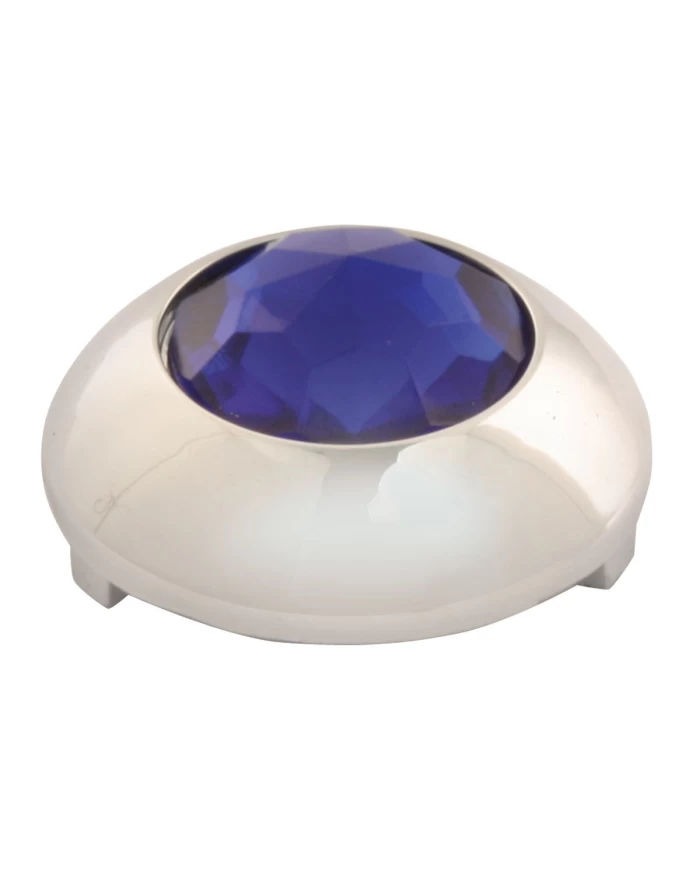 CR PLASTIC 1-1/16" O.D. BUTTON COVER W/BLUE CRYSTAL FOR KW
