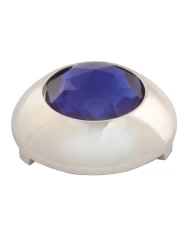 CR PLASTIC 1-1/16" O.D. BUTTON COVER W/BLUE CRYSTAL FOR KW