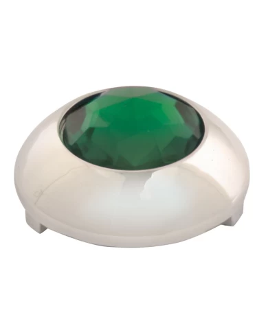 CR PLASTIC 1-1/16" O.D. BUTTON COVER W/GREEN CRYSTAL FOR KW CR PLASTIC 1-1/16" O.D. BUTTON COVER W/GREEN CRYSTAL FOR KW