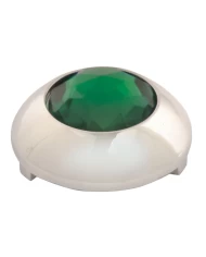 CR PLASTIC 1-1/16" O.D. BUTTON COVER W/GREEN CRYSTAL FOR KW