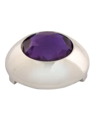 CR PLASTIC 1-1/16" O.D. BUTTON COVER W/PURPLE CRYSTAL FOR KW