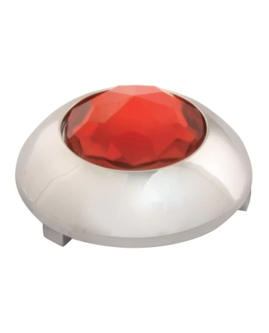 CR PLASTIC 1-1/16" O.D. BUTTON COVER W/RED CRYSTAL FOR KW CR PLASTIC 1-1/16" O.D. BUTTON COVER W/RED CRYSTAL FOR KW