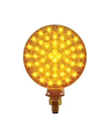 UP38113-88 LED Single Stud Double Face Turn Signal Light - Amber & Red LED/Amber & Red Lens