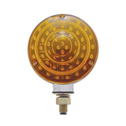 UP38113-88 LED Single Stud Double Face Turn Signal Light - Amber & Red LED/Amber & Red Lens
