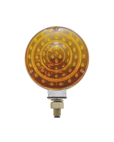 UP38113-88 LED Single Stud Double Face Turn Signal Light - Amber & Red LED/Amber & Red Lens