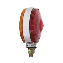 UP38113-88 LED Single Stud Double Face Turn Signal Light - Amber & Red LED/Amber & Red Lens