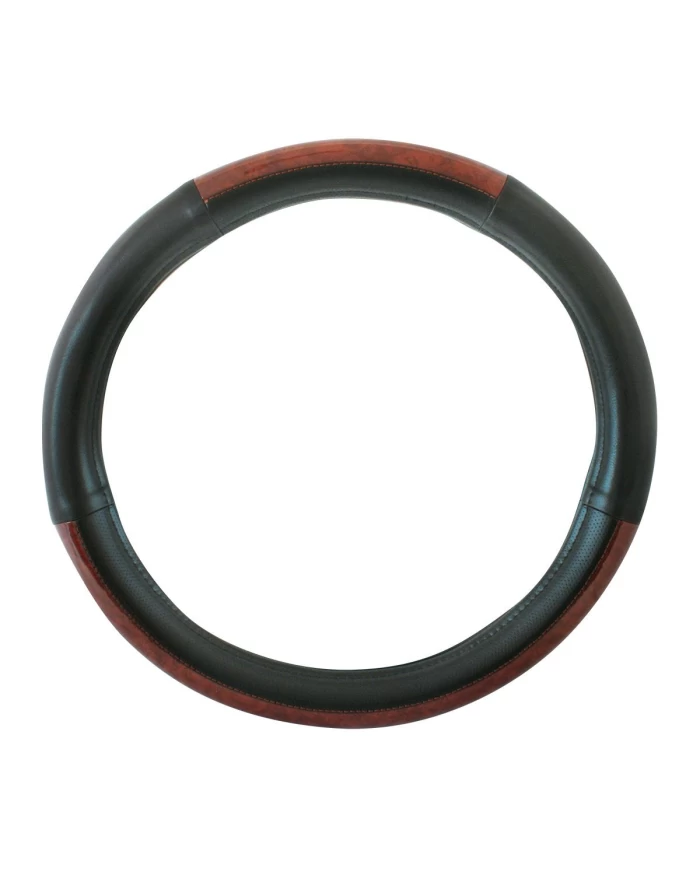 18" DELUXE STEERING WHEEL CVR BLACK W/ DARK WOOD 18" DELUXE STEERING WHEEL CVR BLACK W/ DARK WOOD