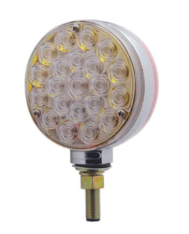 UP38123-42 LED Double Face Turn Signal Light - Amber & Red LED/Clear Lens