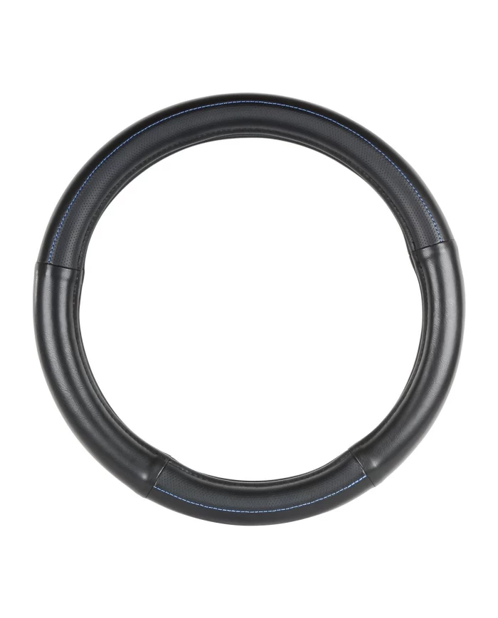 18" DELUXE STEERING WHEEL CVR FULL BLACK W/ BLUE STITCHING 18" DELUXE STEERING WHEEL CVR FULL BLACK W/ BLUE STITCHING