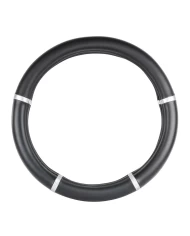 18" DELUXE STEERING WHEEL CVR BLACK W/ SILVER CARBON TRIMS 18" DELUXE STEERING WHEEL CVR BLACK W/ SILVER CARBON TRIMS