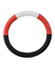 18" DELUXE STEERING WHEEL CVR HALF BLACK W/RED/WHITE/RED 18" DELUXE STEERING WHEEL CVR HALF BLACK W/RED/WHITE/RED