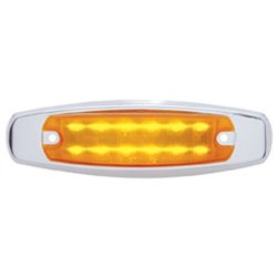 UP38134-12 LED Rectangular Light (Clearance/Marker) With Chrome Bezel - Amber LED/Amber Lens