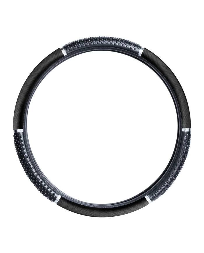 18" STEERING WHEEL COVER MATTE BLACK W/BLACK HAND GRIPS 18" STEERING WHEEL COVER MATTE BLACK W/BLACK HAND GRIPS