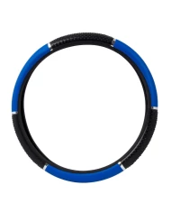 18" STEERING WHEEL COVER BLUE W/ BLACK HAND GRIPS 18" STEERING WHEEL COVER BLUE W/ BLACK HAND GRIPS