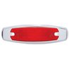 UP38135-12 LED Rectangular Light (Clearance/Marker) With Chrome Bezel - Red LED/Red Lens