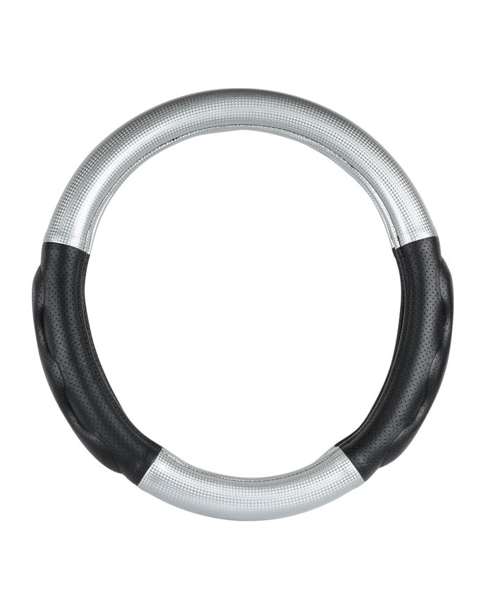 18" DELUXE+ STEERING WHEEL CVR SILVER CARBON W/COMFORT PAD 18" DELUXE+ STEERING WHEEL CVR SILVER CARBON W/COMFORT PAD