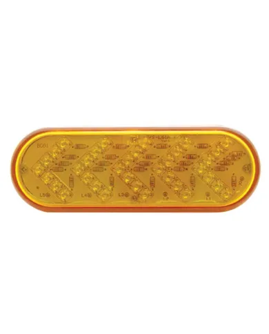 UP38143-35 LED 6" Oval Sequential Turn Signal Light - Amber LED/Amber Lens