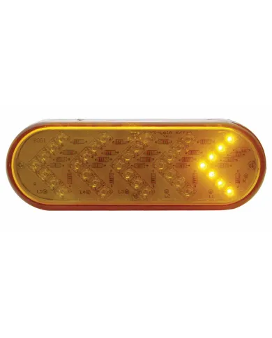 UP38143B-36 LED 6" Oval Sequential Light (Turn Signal)- Amber LED/Amber Lens (Bulk)