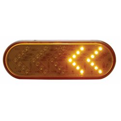 UP38143B-36 LED 6" Oval Sequential Light (Turn Signal)- Amber LED/Amber Lens (Bulk)