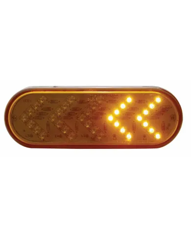 UP38143B-36 LED 6" Oval Sequential Light (Turn Signal)- Amber LED/Amber Lens (Bulk)