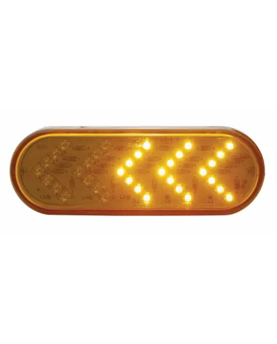 UP38143B-36 LED 6" Oval Sequential Light (Turn Signal)- Amber LED/Amber Lens (Bulk)
