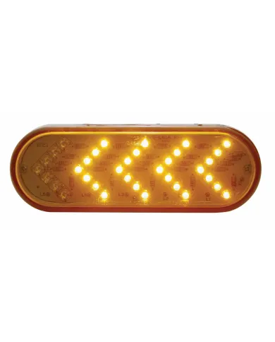 UP38143B-36 LED 6" Oval Sequential Light (Turn Signal)- Amber LED/Amber Lens (Bulk)