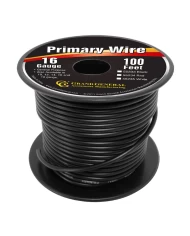 BLACK 16GA PRIMARY WIRE, 100FT ROLL W/ SPOOL BLACK 16GA PRIMARY WIRE, 100FT ROLL W/ SPOOL
