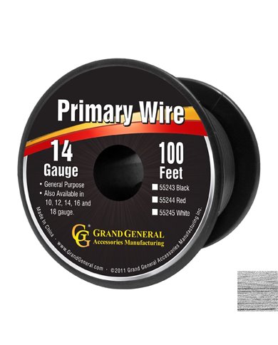 BLACK 14GA PRIMARY WIRE, 100FT ROLL W/ SPOOL BLACK 14GA PRIMARY WIRE, 100FT ROLL W/ SPOOL