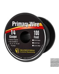 BLACK 14GA PRIMARY WIRE, 100FT ROLL W/ SPOOL