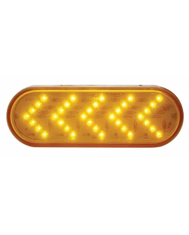 UP38143B-36 LED 6" Oval Sequential Light (Turn Signal)- Amber LED/Amber Lens (Bulk)