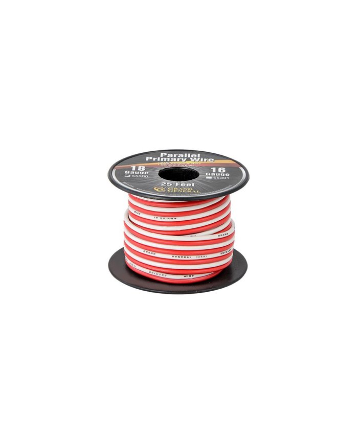 18GA PARALLEL PRIMARY WIRE, 2 WIRES, 25FT/ROLL