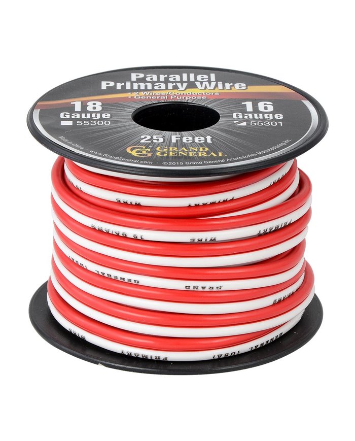 16GA PARALLEL PRIMARY WIRE, 2 WIRES, 25FT/ROLL