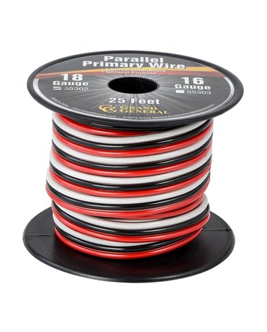 18GA PARALLEL PRIMARY WIRE, 3 WIRES, 25FT/ROLL 18GA PARALLEL PRIMARY WIRE, 3 WIRES, 25FT/ROLL