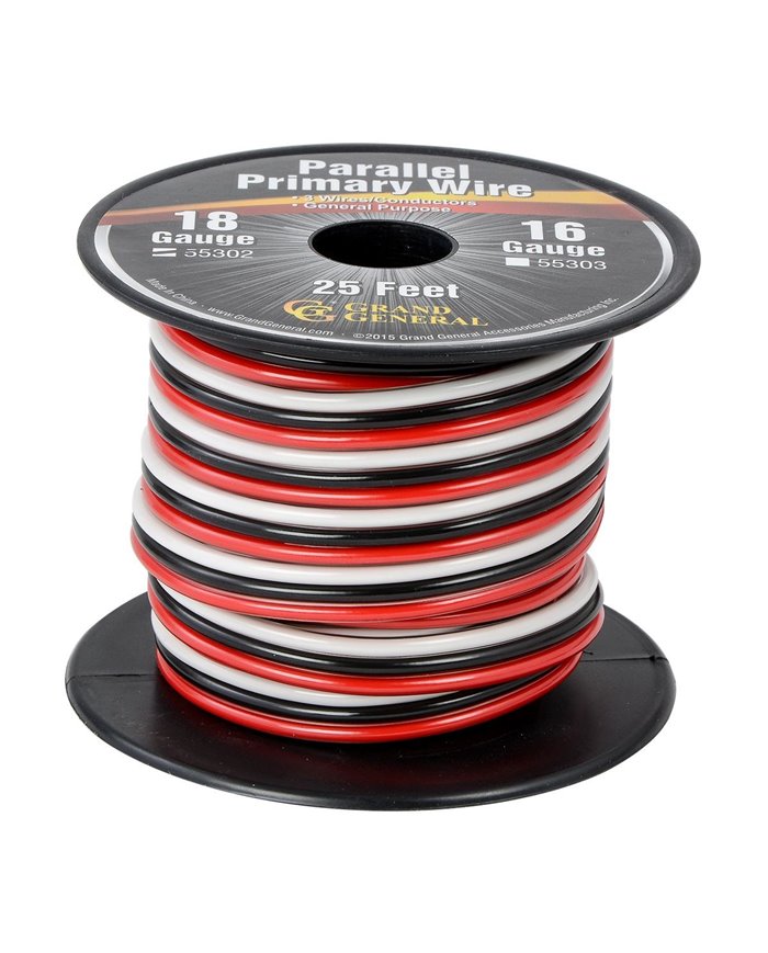18GA PARALLEL PRIMARY WIRE, 3 WIRES, 25FT/ROLL
