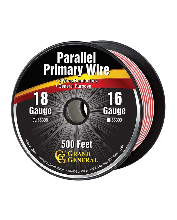 18GA PARALLEL PRIMARY WIRE, 2 WIRES, 500FT/ROLL 18GA PARALLEL PRIMARY WIRE, 2 WIRES, 500FT/ROLL