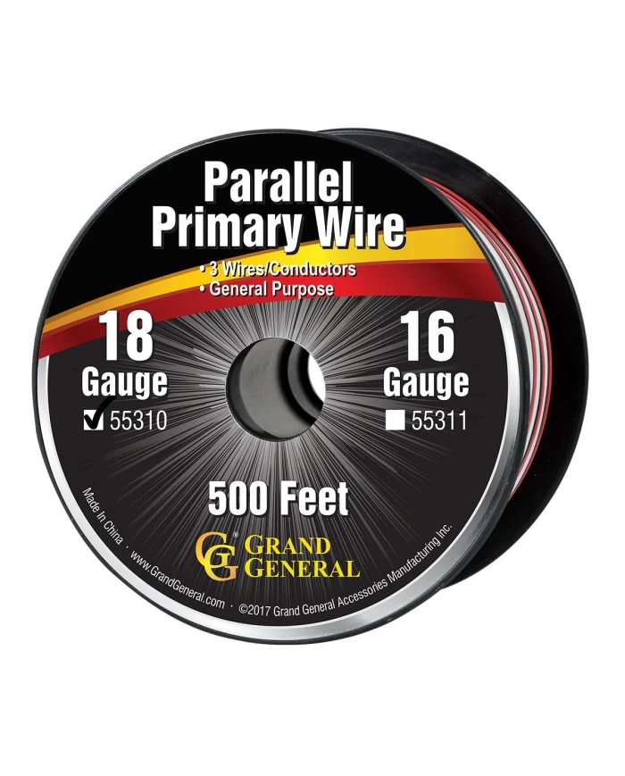 18GA PARALLEL PRIMARY WIRE, 3 WIRES, 500FT/ROLL 18GA PARALLEL PRIMARY WIRE, 3 WIRES, 500FT/ROLL