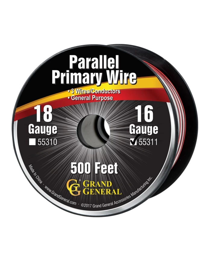 16GA PARALLEL PRIMARY WIRE, 3 WIRES, 500FT/ROLL 16GA PARALLEL PRIMARY WIRE, 3 WIRES, 500FT/ROLL