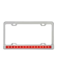 4 HOLES CR. LIC. FRAME W/12" RED/RED LED & CR. PL BEZEL 4 HOLES CR. LIC. FRAME W/12" RED/RED LED & CR. PL BEZEL