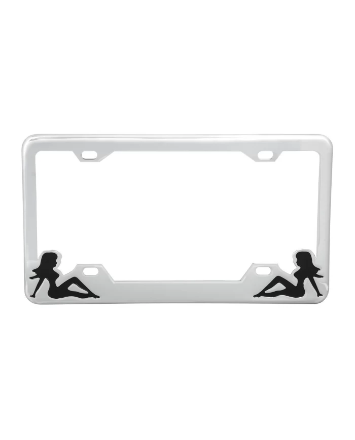 CR. LICENSE PLATE FRAME W/ BLACK NUDE CR. LICENSE PLATE FRAME W/ BLACK NUDE