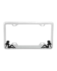 CR. LICENSE PLATE FRAME W/ BLACK NUDE CR. LICENSE PLATE FRAME W/ BLACK NUDE