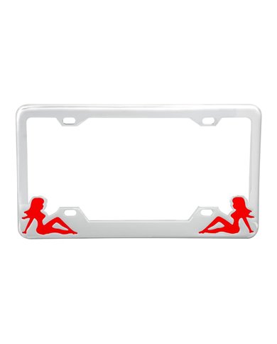 CR. LICENSE PLATE FRAME W/ RED NUDES CR. LICENSE PLATE FRAME W/ RED NUDES