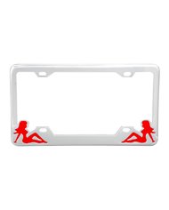 CR. LICENSE PLATE FRAME W/ RED NUDES