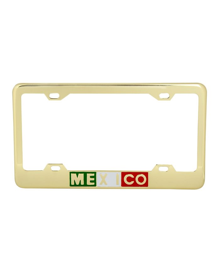 GOLD COLOR MEXICO LICENSE PLATE FRAME GOLD COLOR MEXICO LICENSE PLATE FRAME