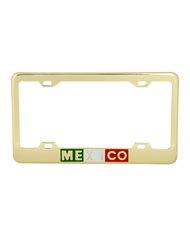 GOLD COLOR MEXICO LICENSE PLATE FRAME