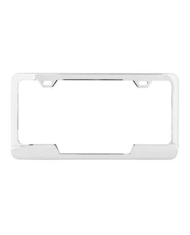 CR. LICENSE PLATE FRAME, PLAIN BOTTOM CENTER CUT, 2 HOLES CR. LICENSE PLATE FRAME, PLAIN BOTTOM CENTER CUT, 2 HOLES
